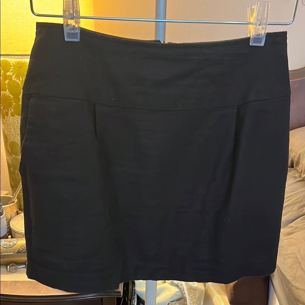 SALE! DEAL! Black Linen Blend Minimalist Skirt w/ Pockets